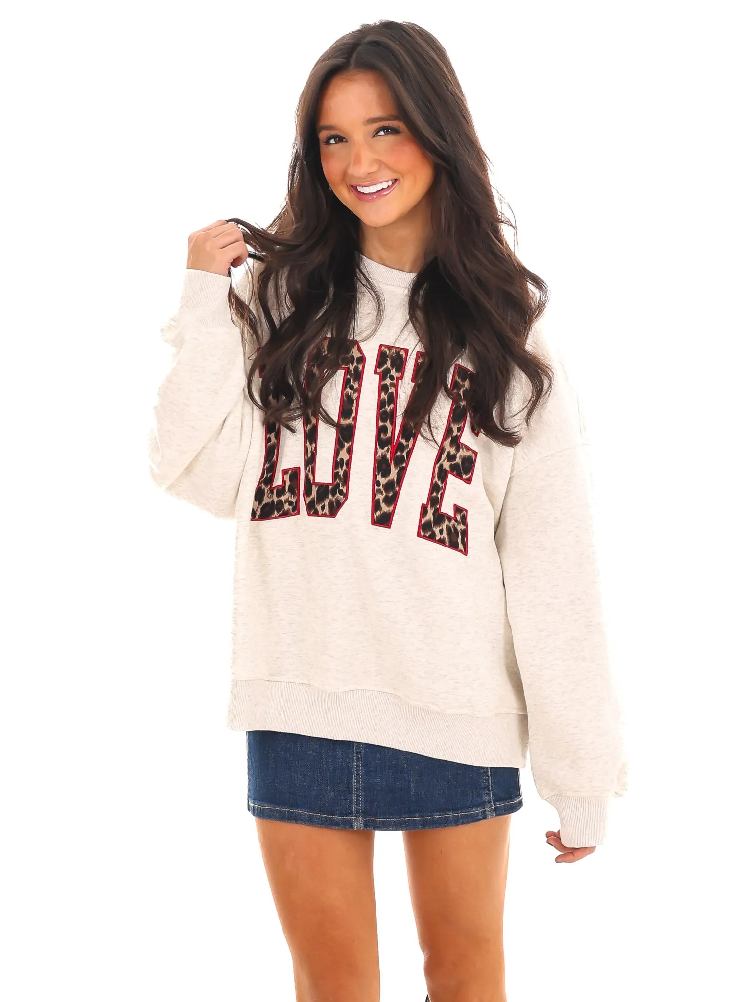 Love Contrast Crewneck Sweatshirt
