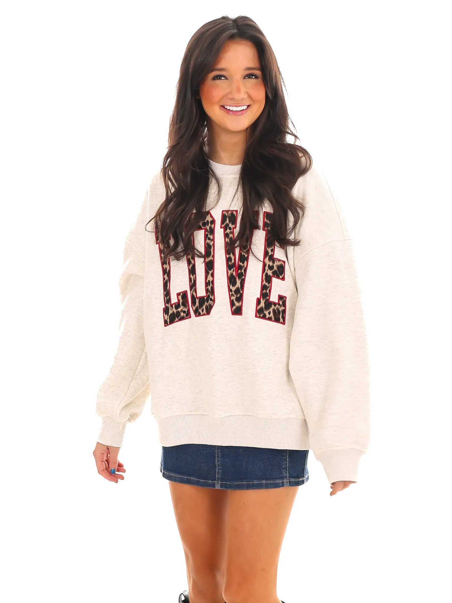 Love Contrast Crewneck Sweatshirt