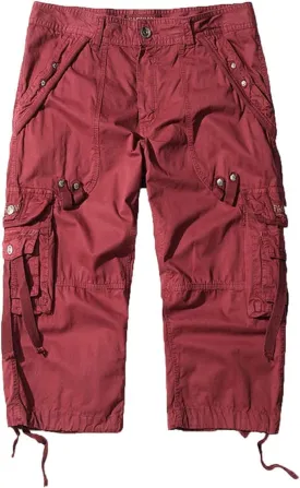 Maiyifu-GJ Men's 3/4 Cargo Shorts Multi Pockets Elastic Below Knee Long Shorts Summer Casual Cotton Hiking Short Pants