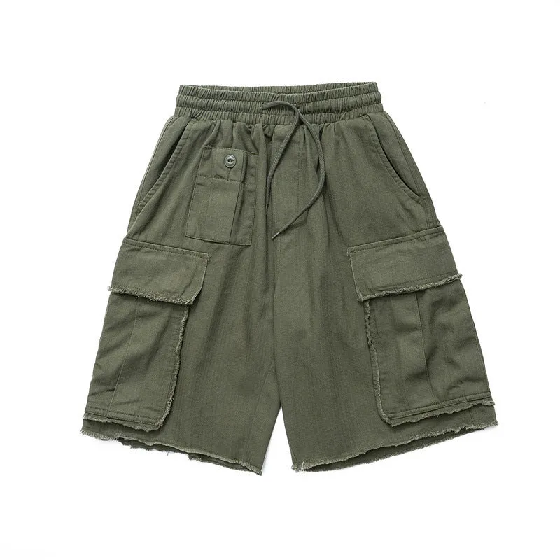 Man Fall Outfits Cargo Pants Casual Pants Men's Retro Functional Large Pocket Overalls Shorts Men's