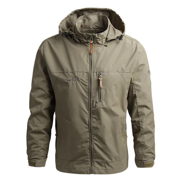 Men's Elegant Waterproof Zip-Up Softshell Jacket with Hood | Ideal for Autumn/Winter Outdoor Activities