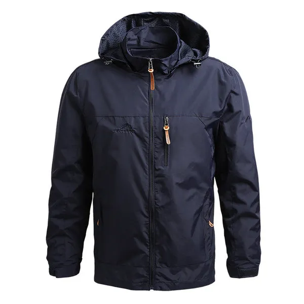Men's Elegant Waterproof Zip-Up Softshell Jacket with Hood | Ideal for Autumn/Winter Outdoor Activities
