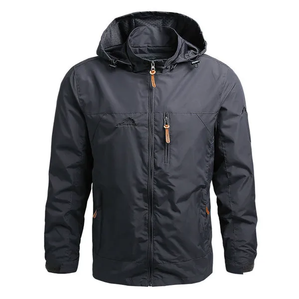 Men's Elegant Waterproof Zip-Up Softshell Jacket with Hood | Ideal for Autumn/Winter Outdoor Activities