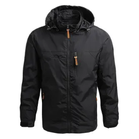 Men's Elegant Waterproof Zip-Up Softshell Jacket with Hood | Ideal for Autumn/Winter Outdoor Activities