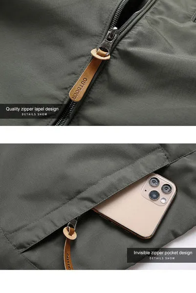 Men's Elegant Waterproof Zip-Up Softshell Jacket with Hood | Ideal for Autumn/Winter Outdoor Activities