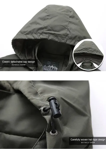 Men's Elegant Waterproof Zip-Up Softshell Jacket with Hood | Ideal for Autumn/Winter Outdoor Activities