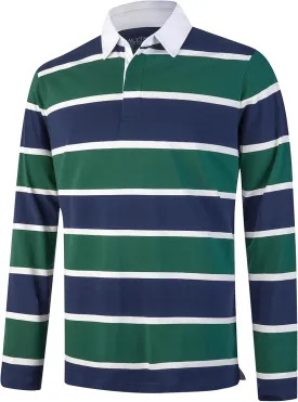 Mens Polo Shirts Striped Cotton Moisture Wicking Classic Collared Casual Golf Shirts for Men