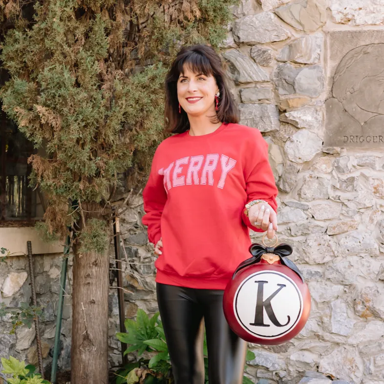 Merry Red Printed Sweatshirt in