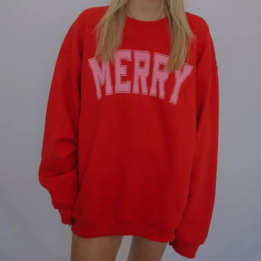 Merry Red Printed Sweatshirt in