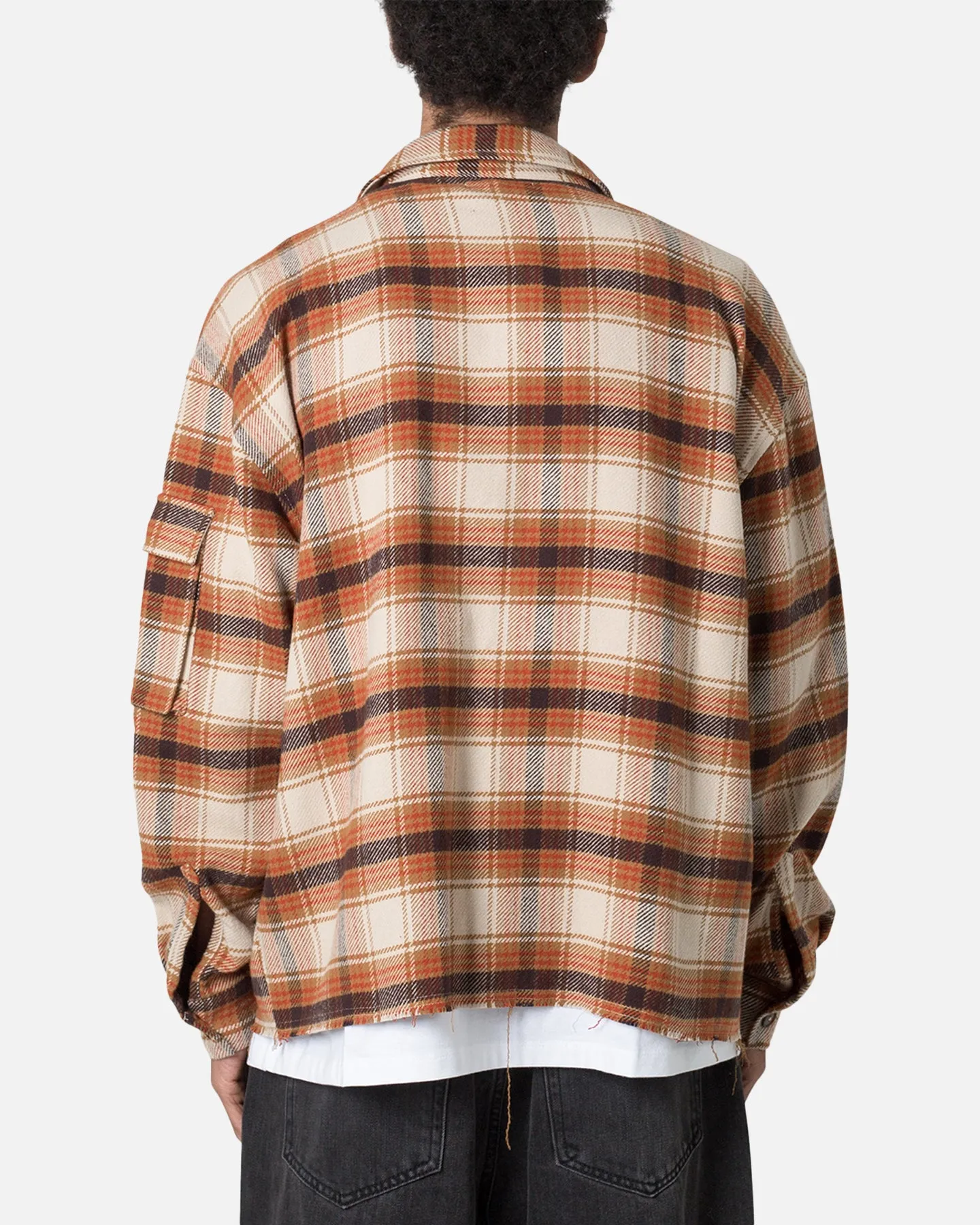 MNML Asymetrical Pocket Flannel Shirt Brown