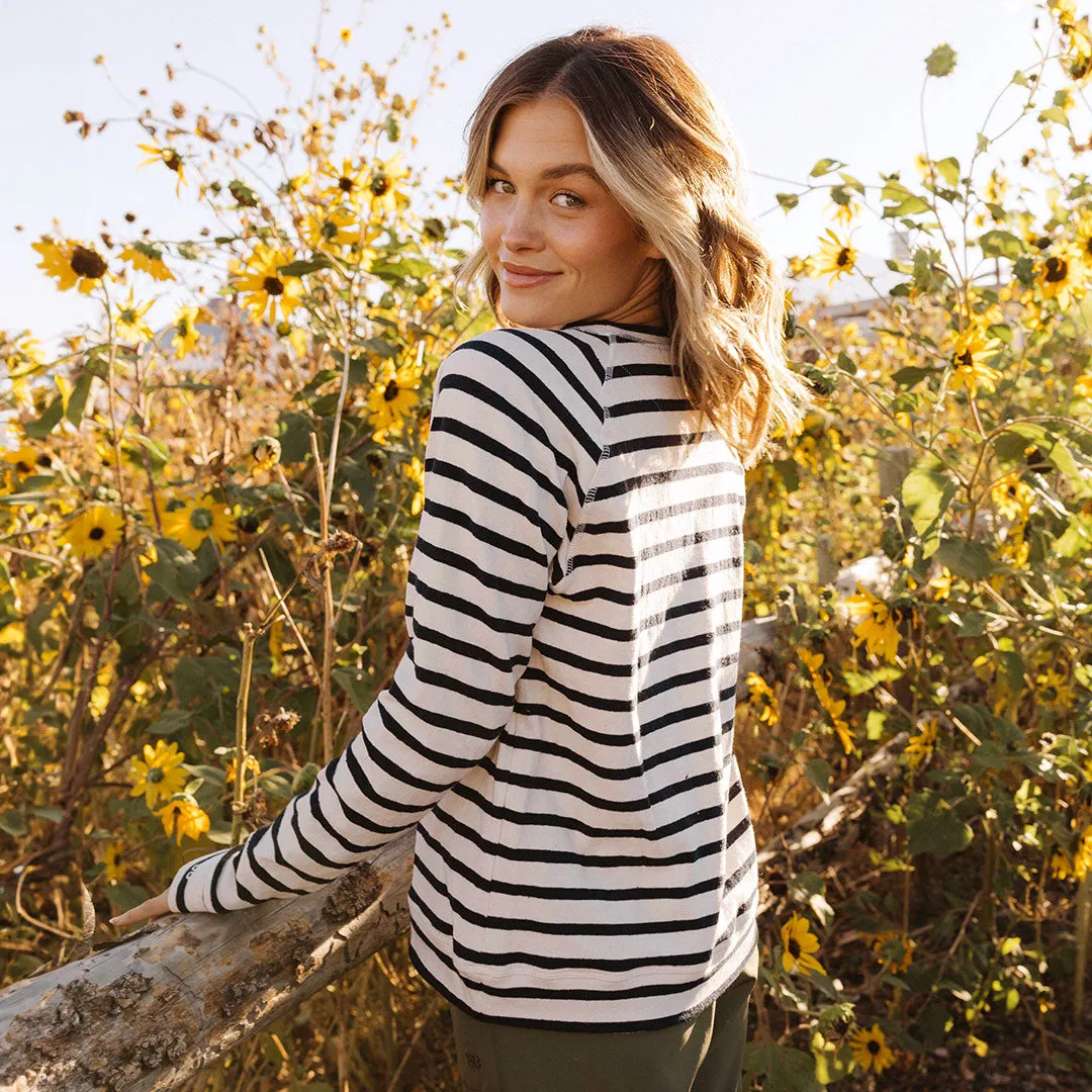 Nantucket Striped Crew, Navy Stripe