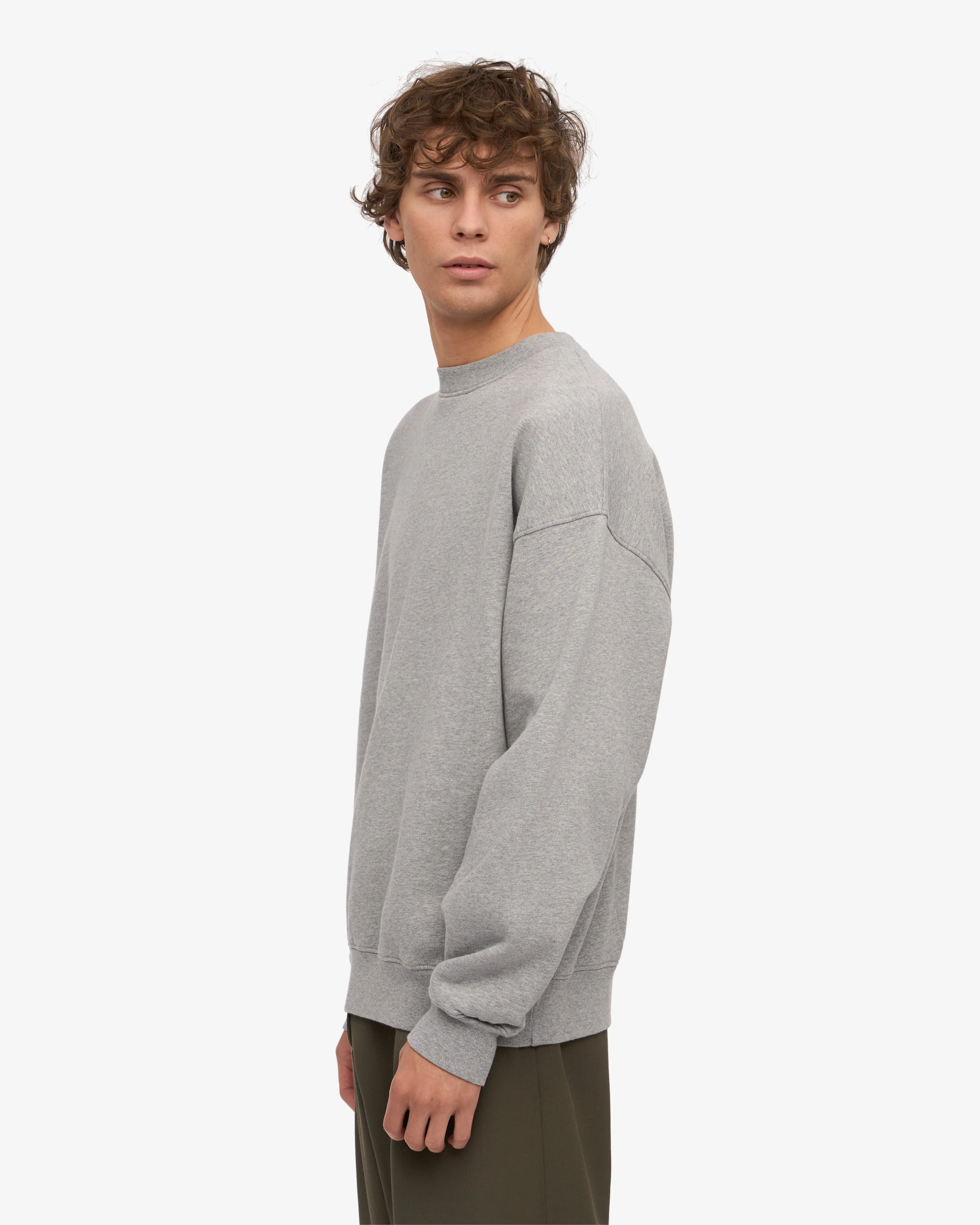 Organic Oversized Crew - Heather Grey