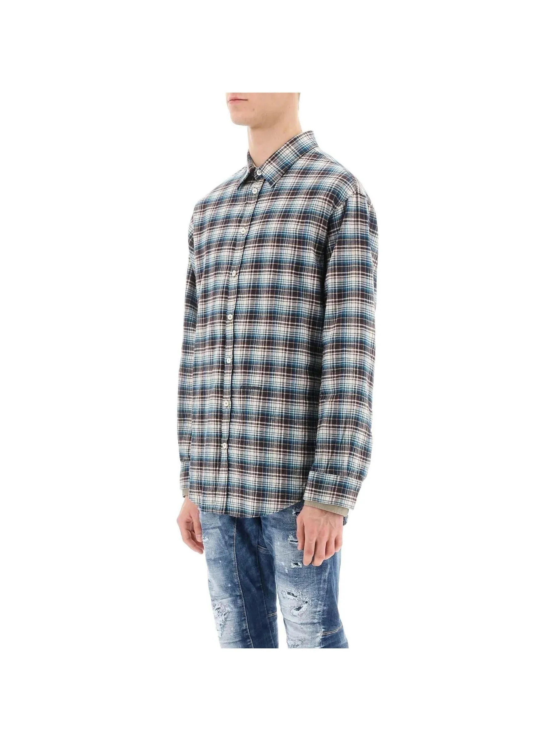 Plaid Button-Up Shirt