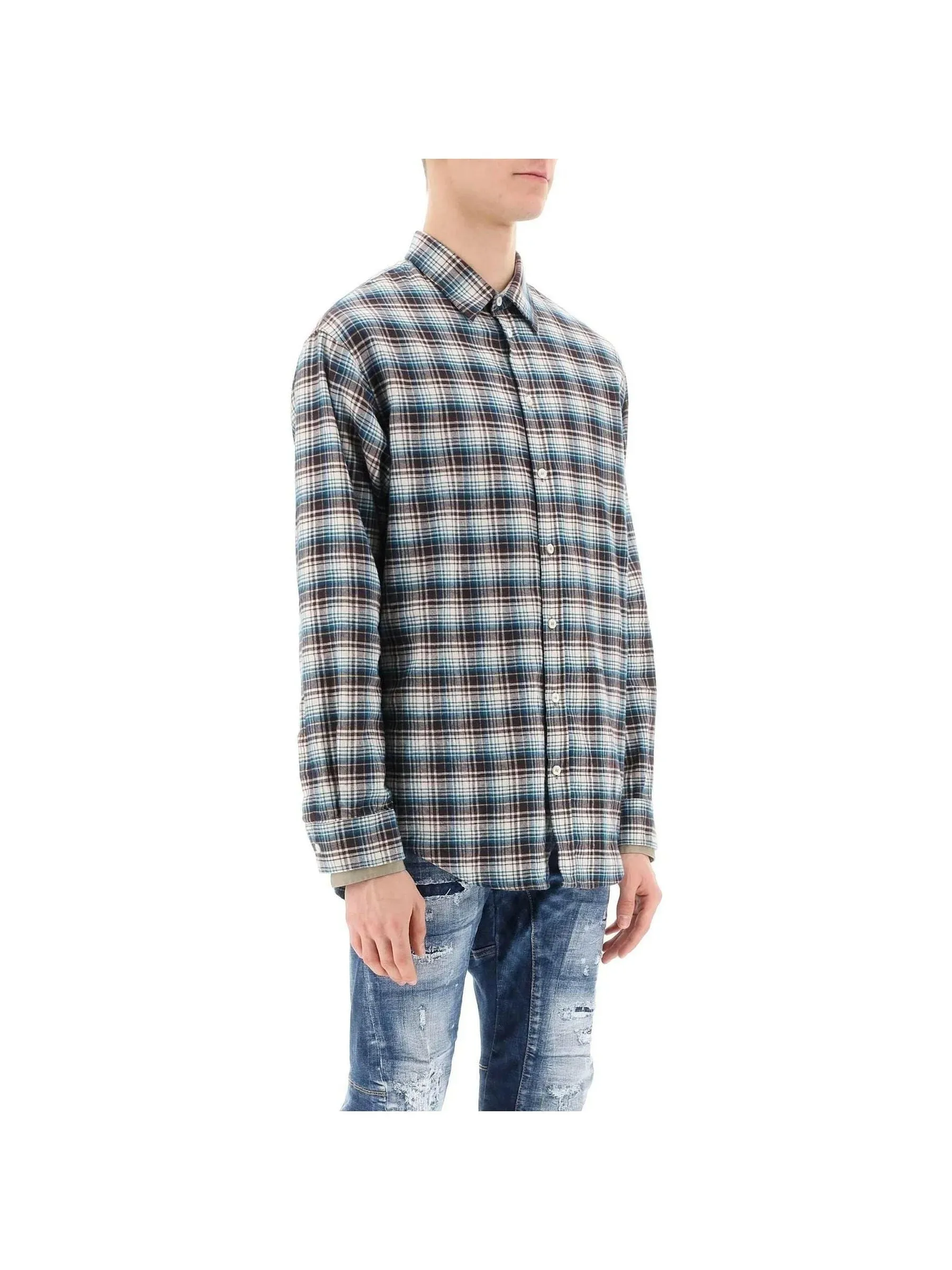 Plaid Button-Up Shirt