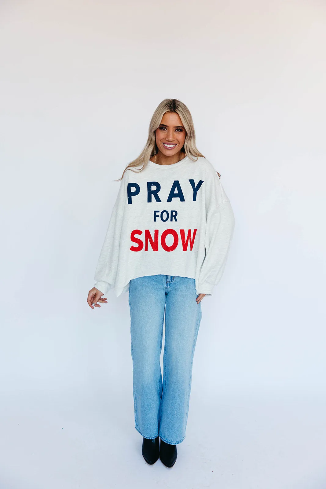 Pray For Snow Crewneck - Ash Grey
