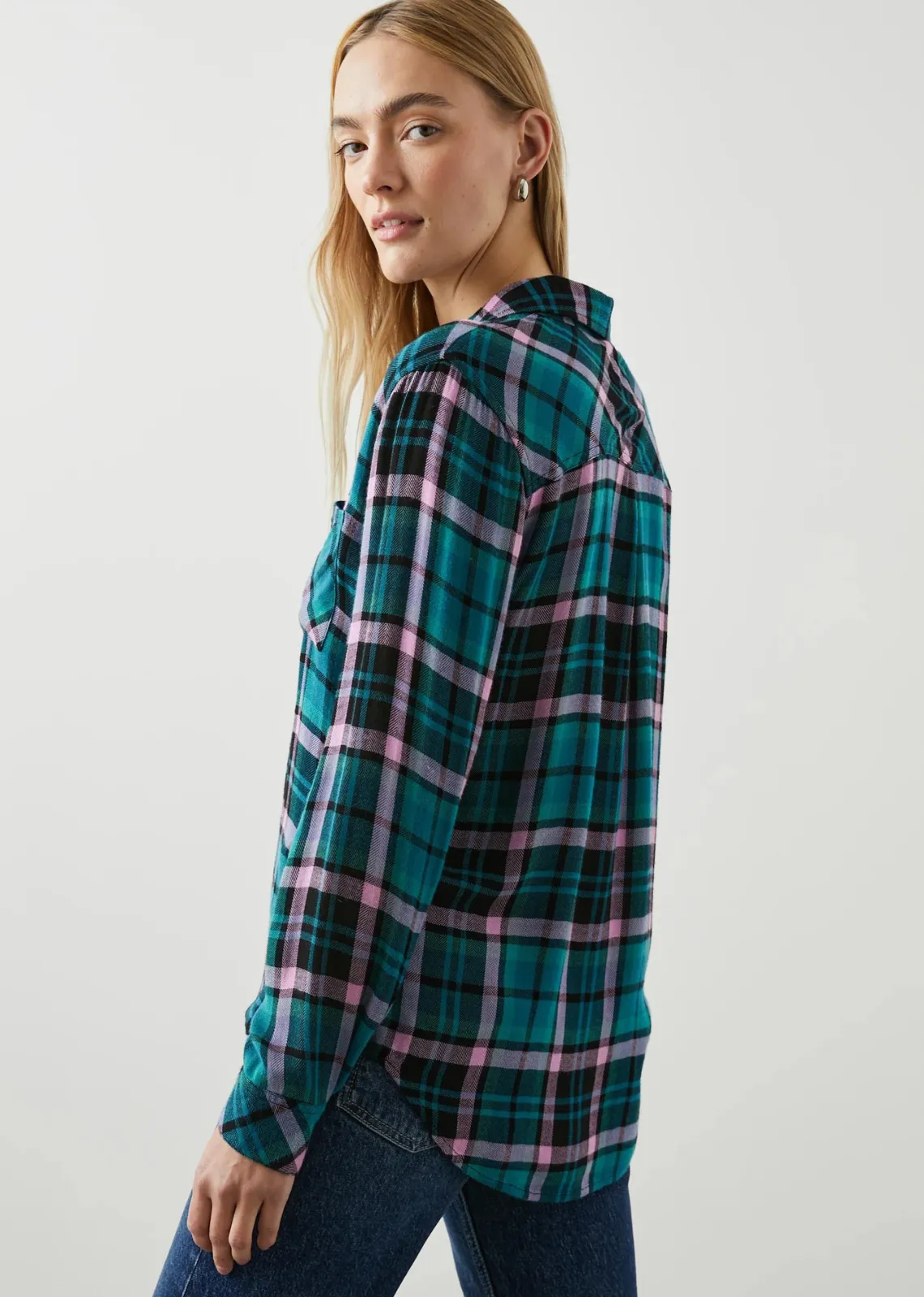 Rails Hunter Button Down- Aqua Lilac