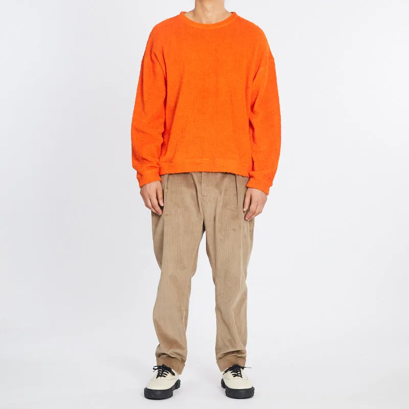 Reversible Pile Crewneck Sweatshirt - Orange