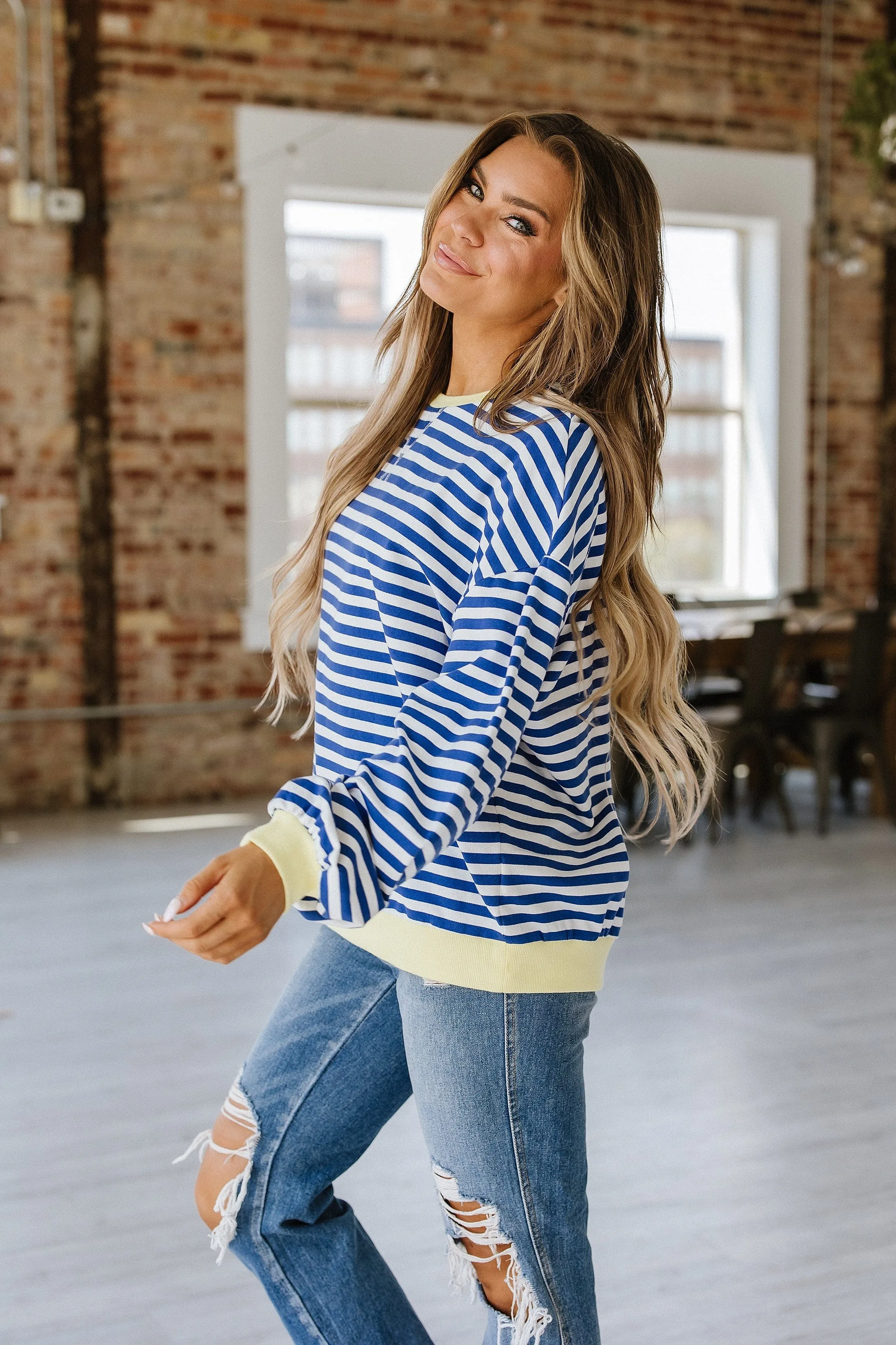 Rhonda Striped Oversized Pullover