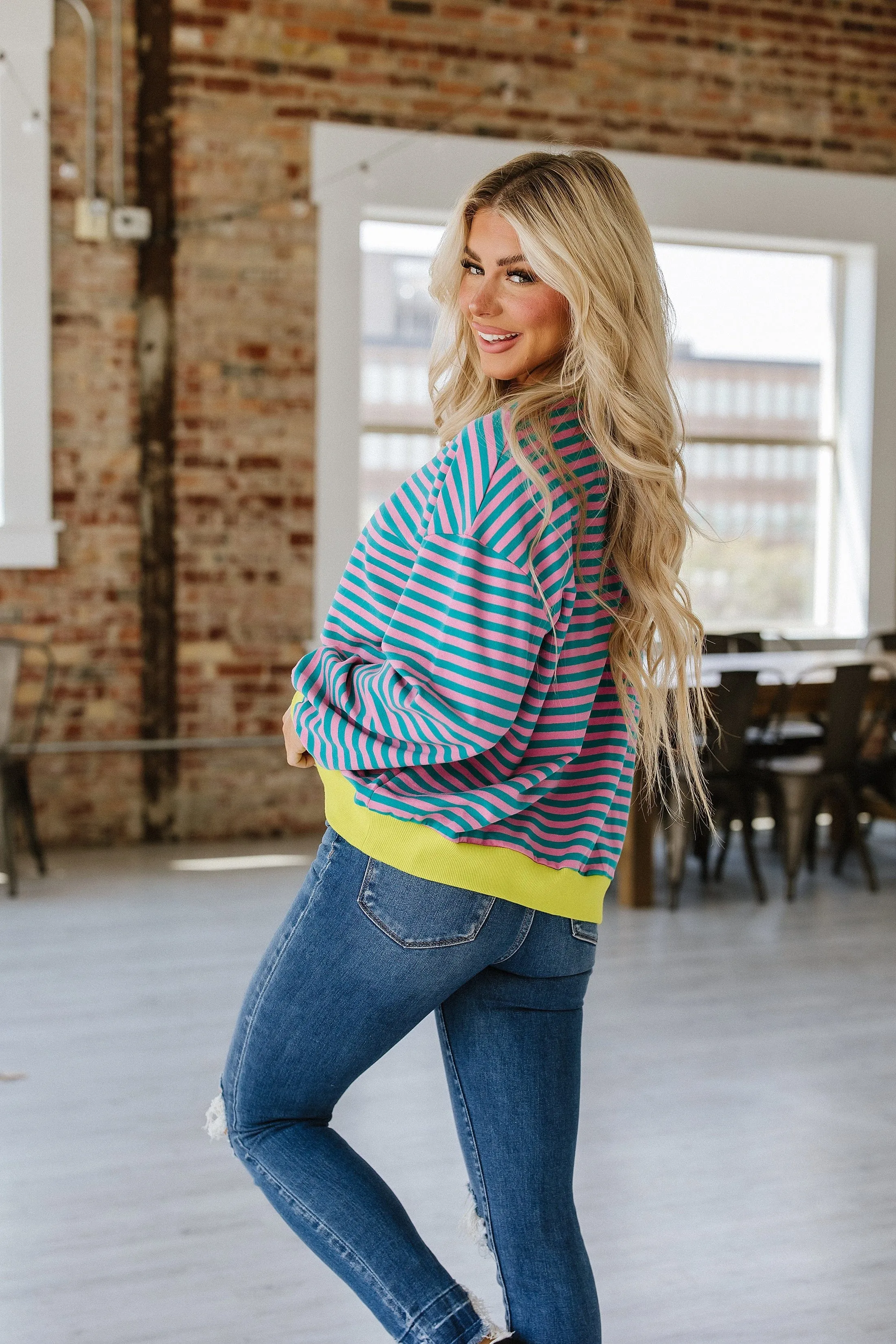 Rhonda Striped Oversized Pullover