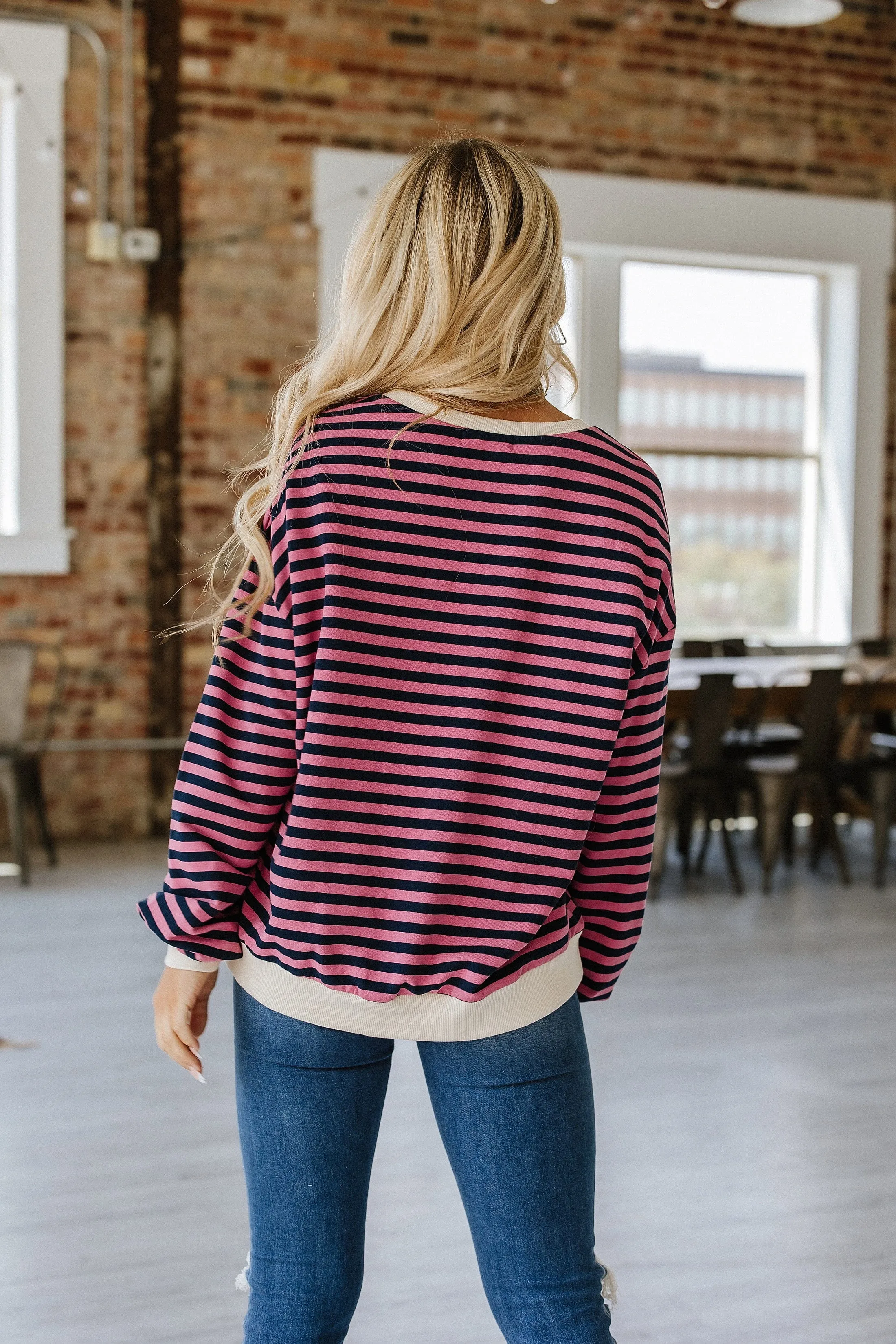 Rhonda Striped Oversized Pullover