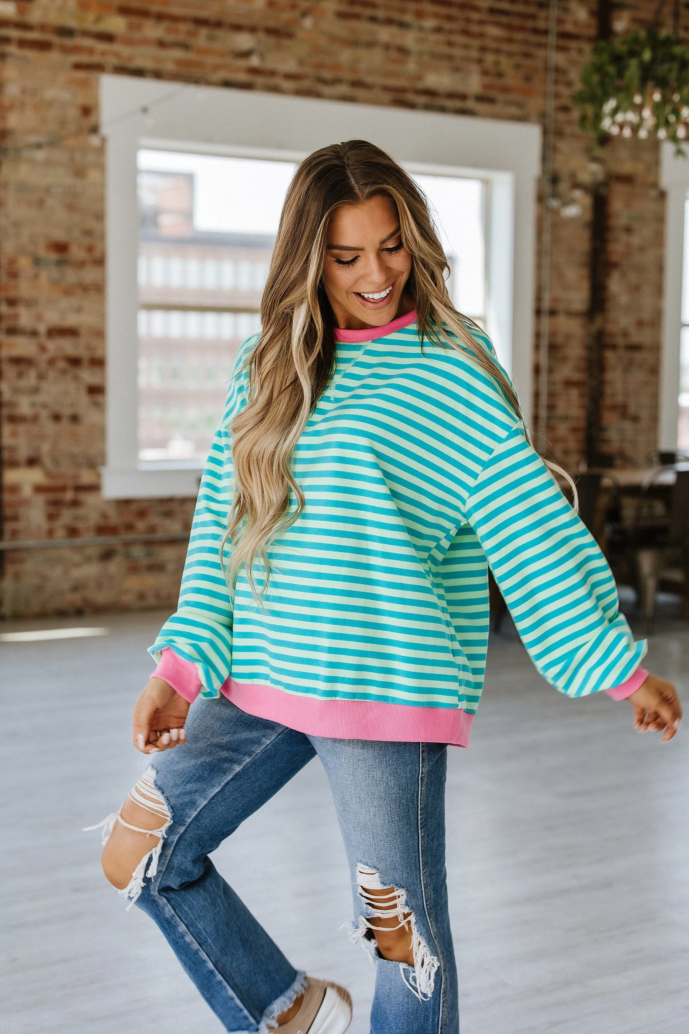 Rhonda Striped Oversized Pullover