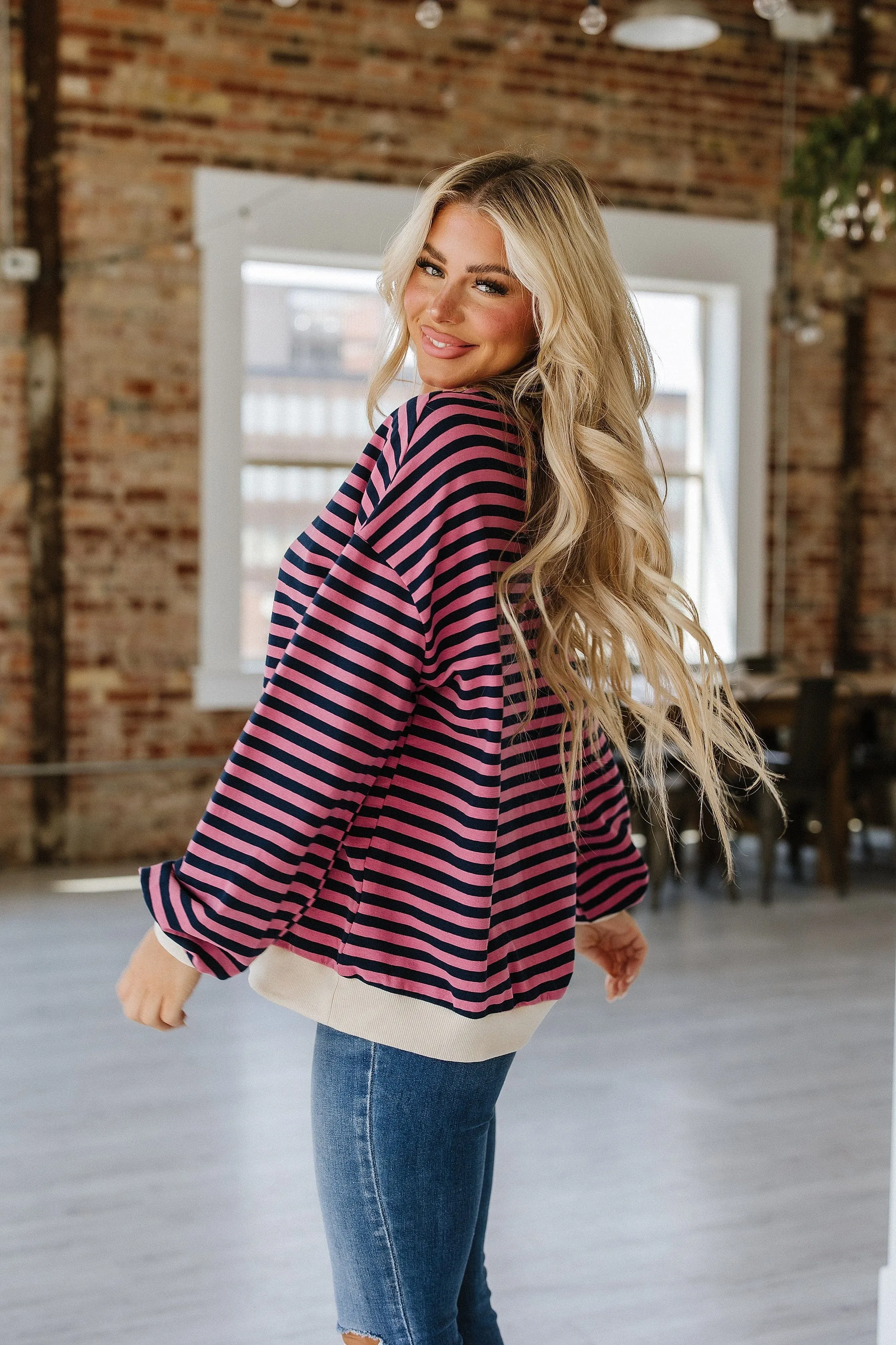 Rhonda Striped Oversized Pullover