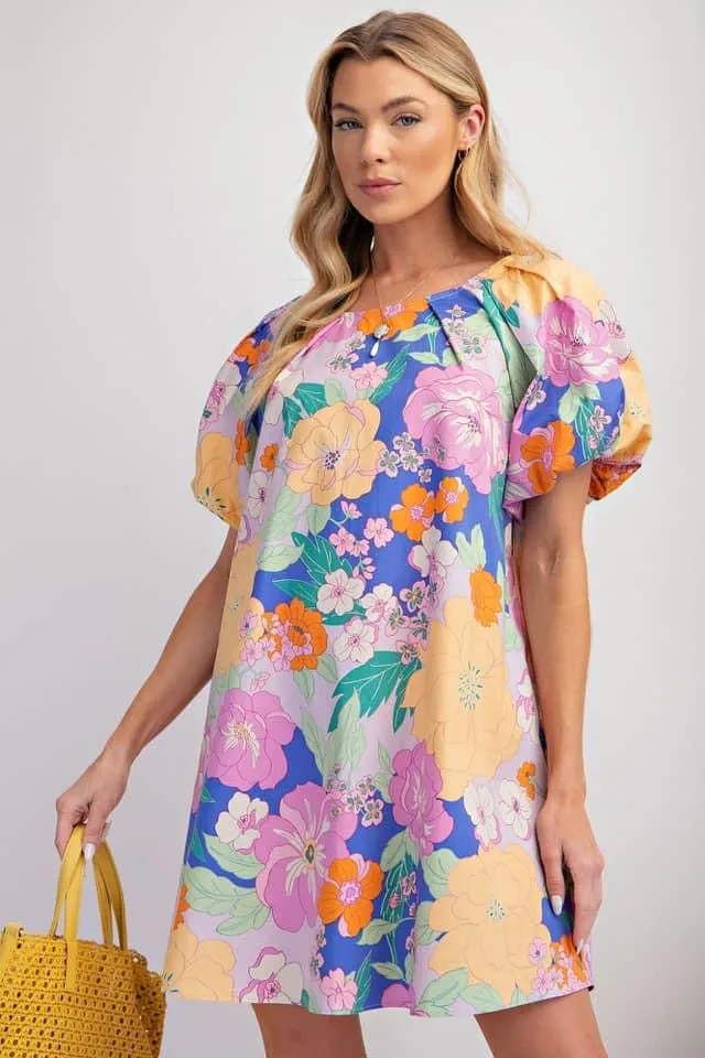 Riley Floral Print Shift Dress