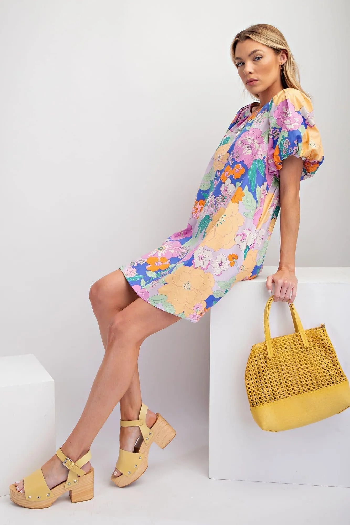 Riley Floral Print Shift Dress
