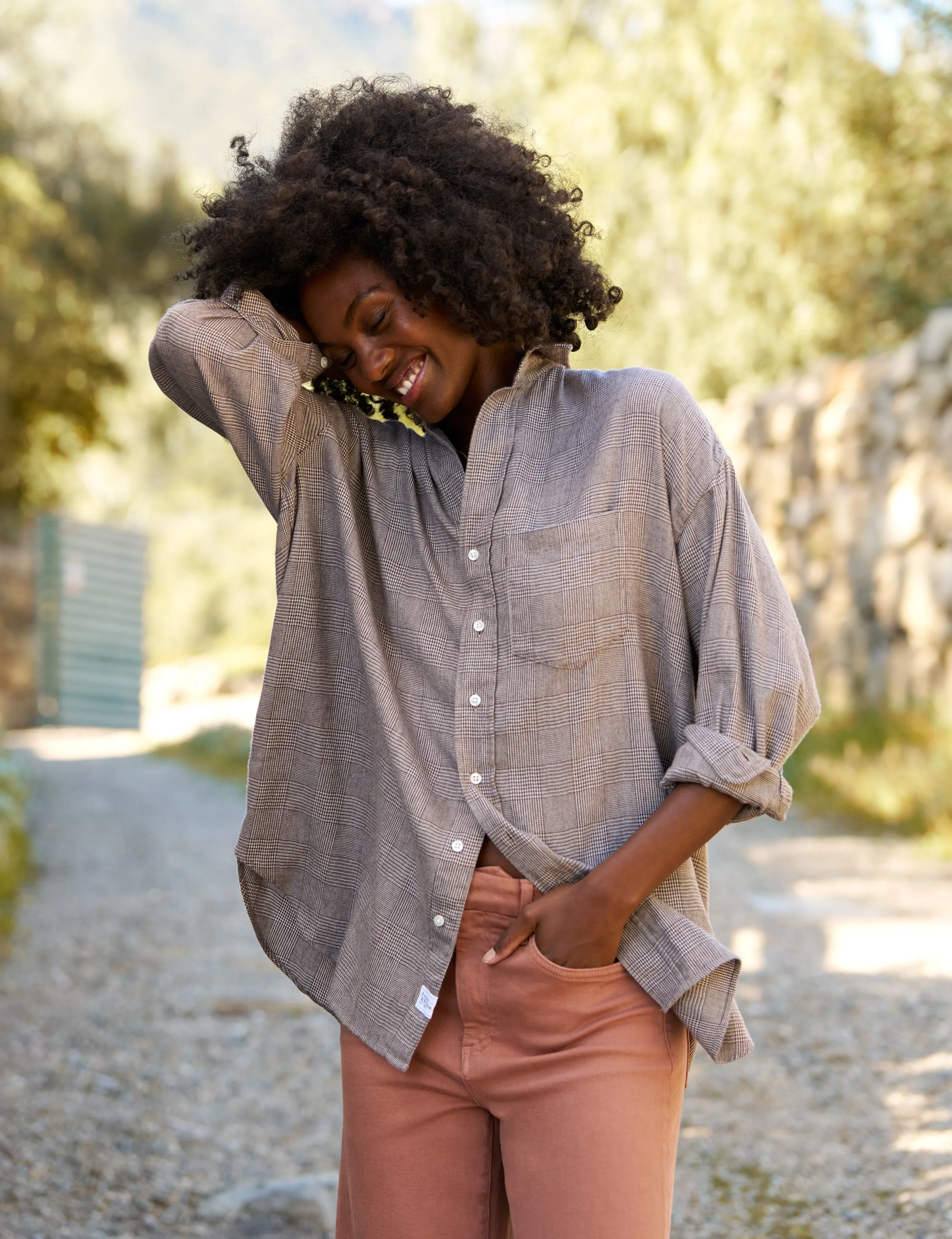 SHIRLEY Brown Plaid, Italian Flannel