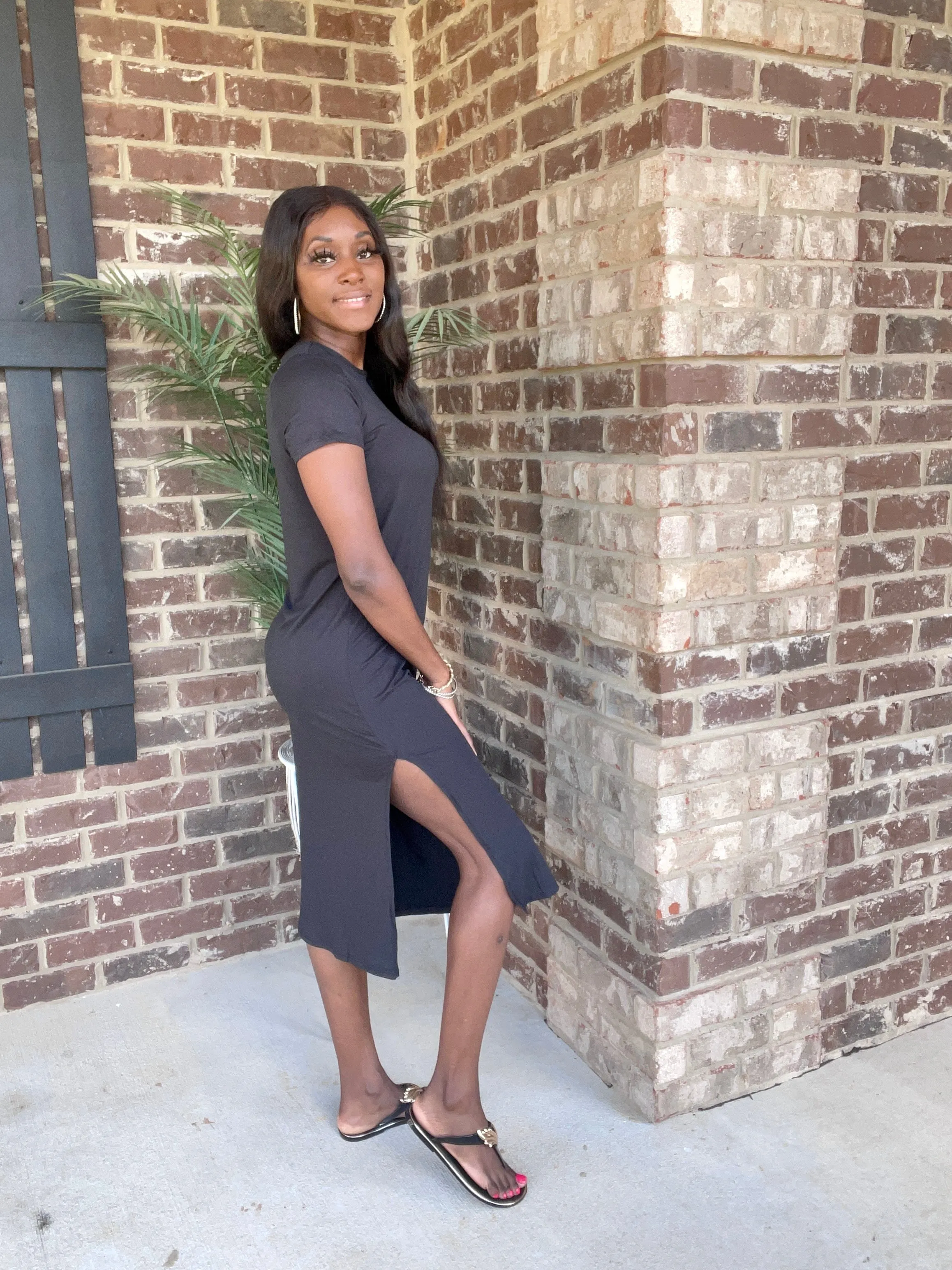 Side Slit Comfy Dress