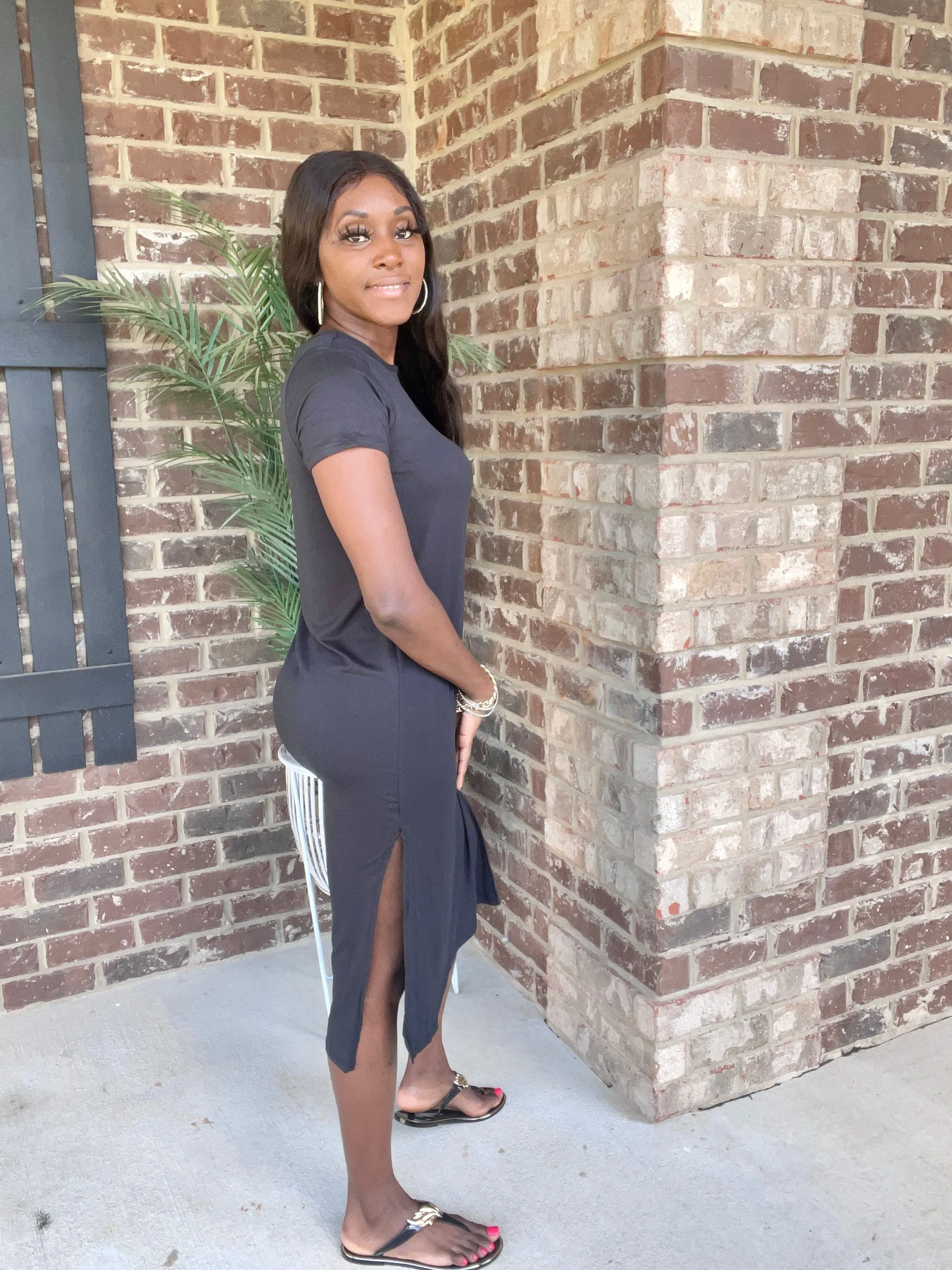 Side Slit Comfy Dress