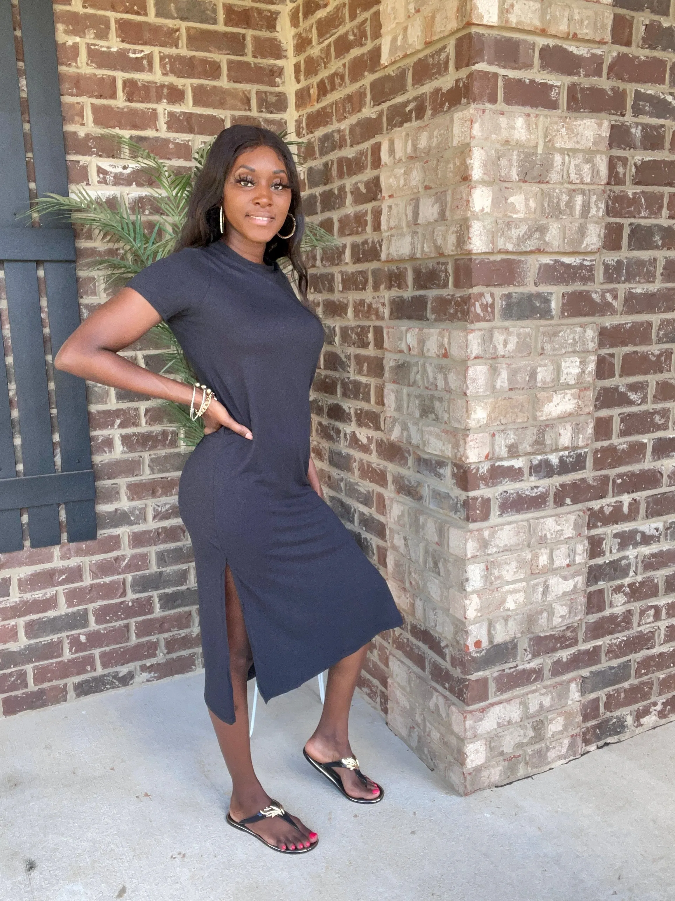 Side Slit Comfy Dress