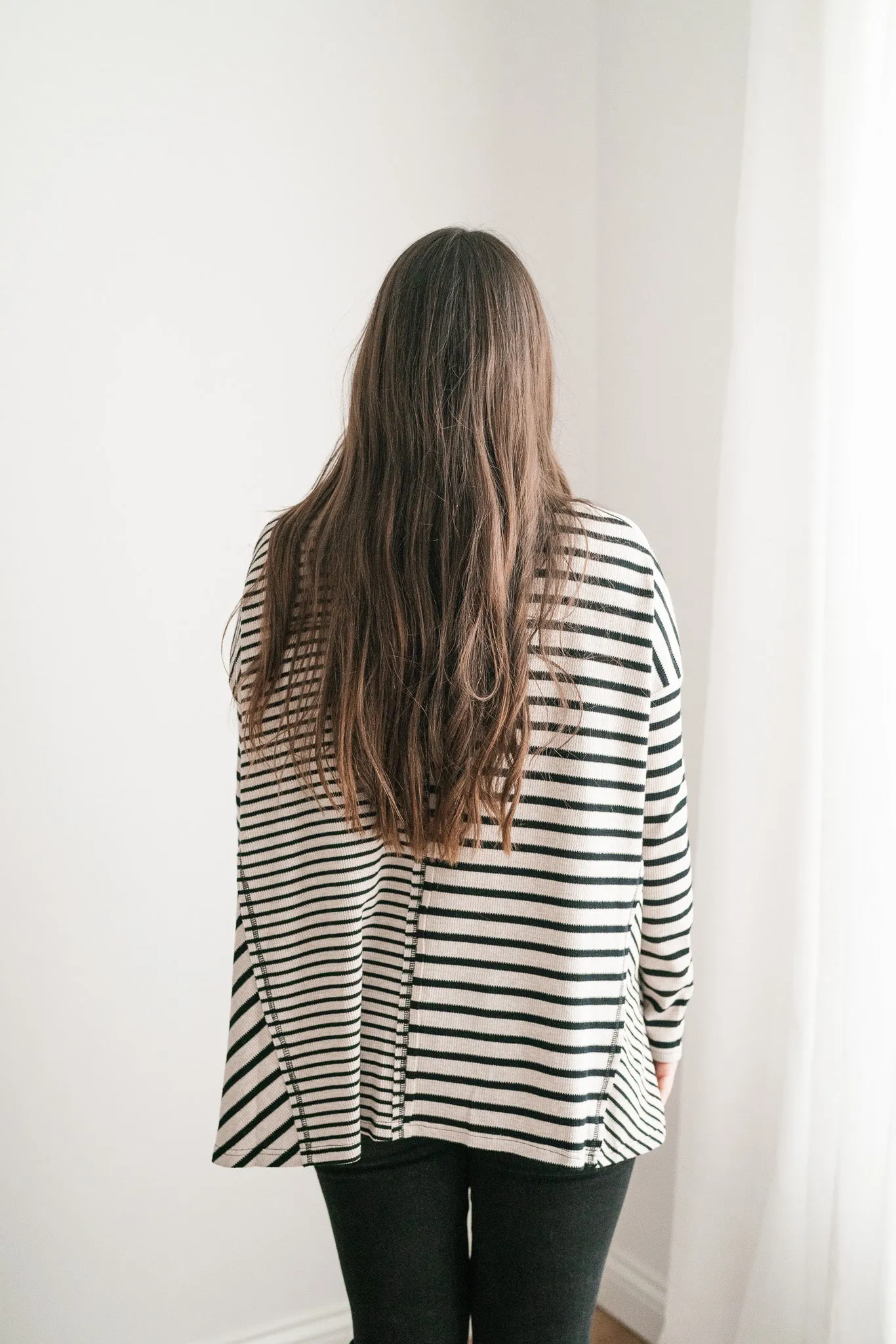 So Far So Good Striped Long Sleeve Top - Black