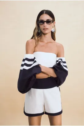 Striped Puff Sleeve Blouse