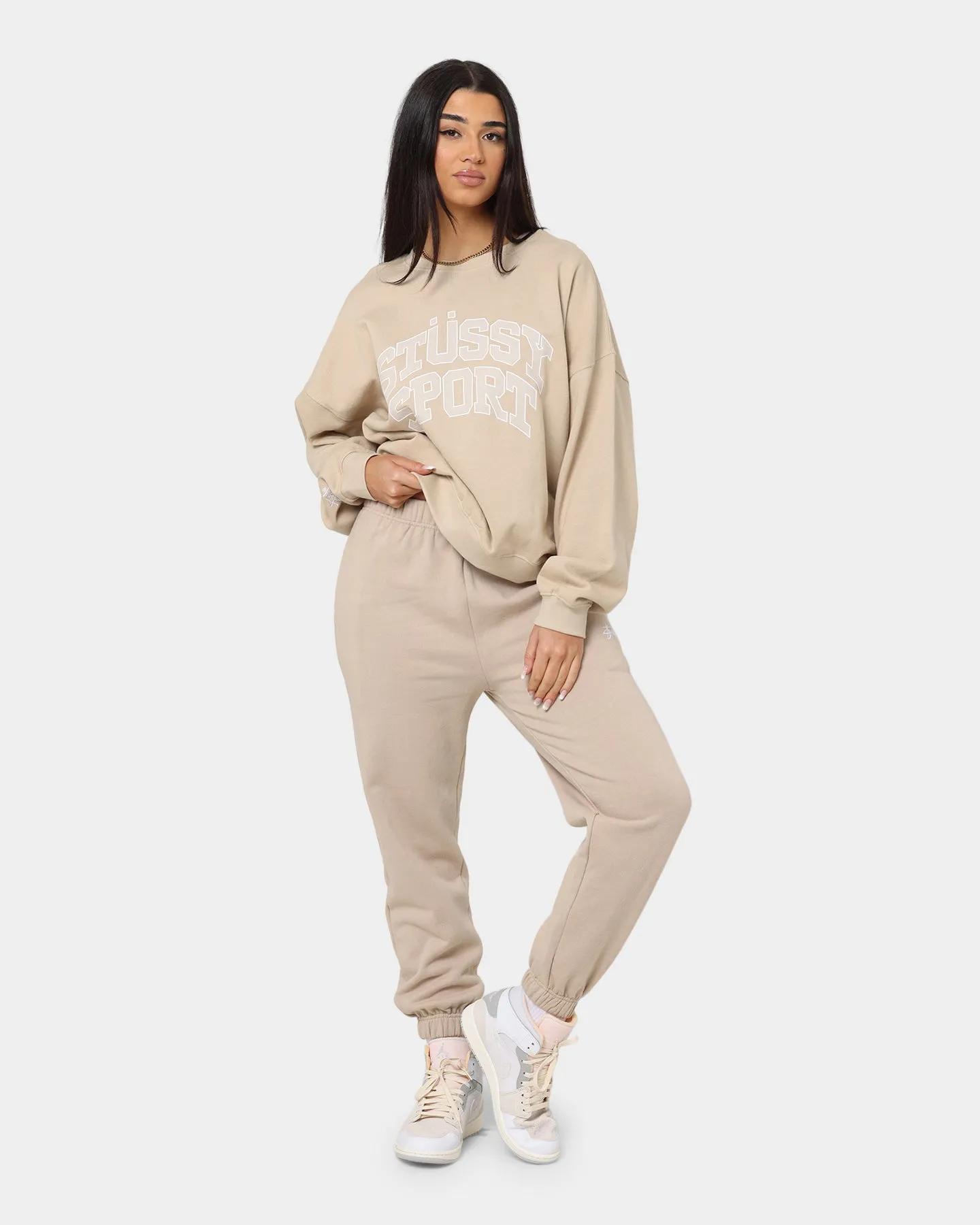 Stussy Women's Sport Oversized Crewneck Smoke
