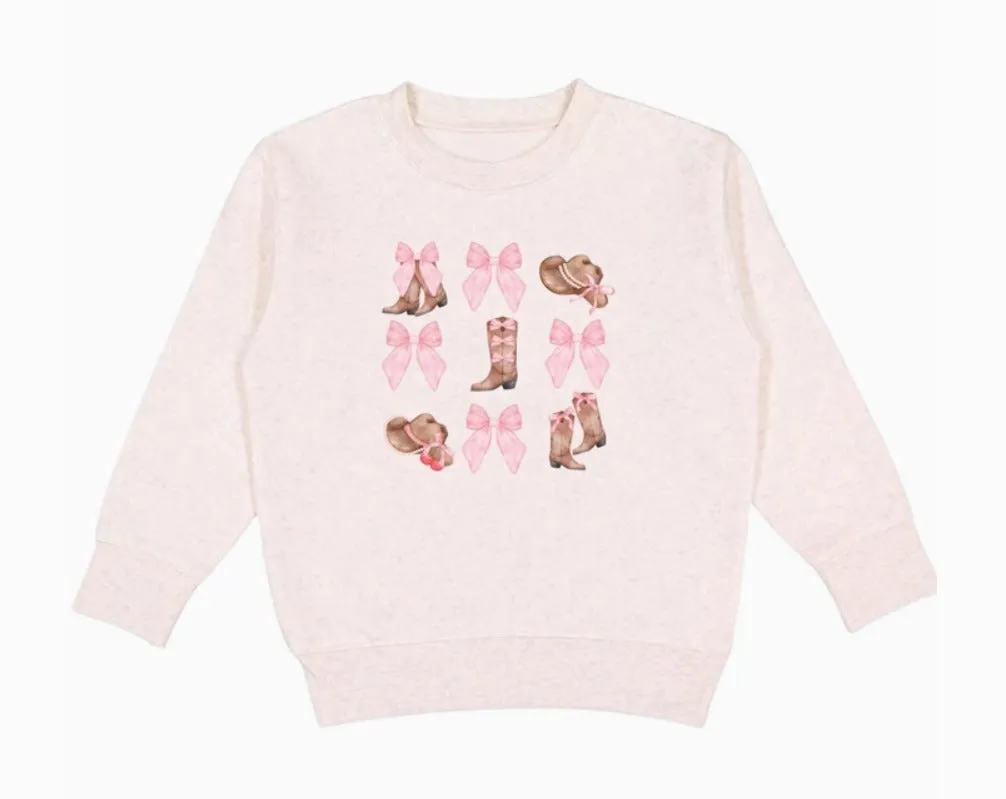 Sweet Wink - Coquette Cowgirl Sweatshirt - Natural