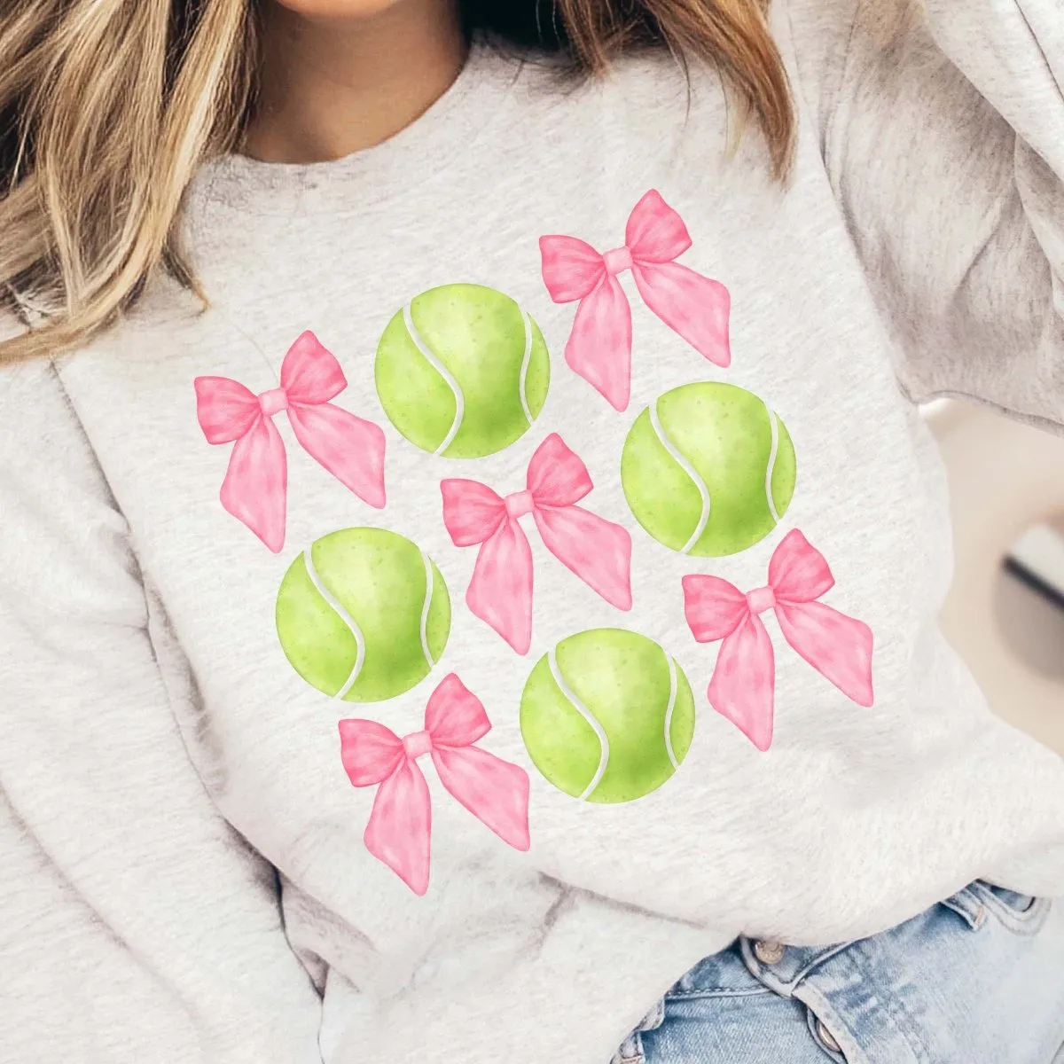 Tennis And Bows Collage Sweatshirt
