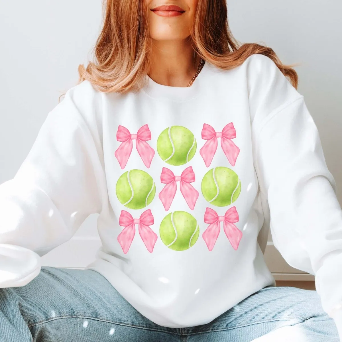 Tennis And Bows Collage Sweatshirt
