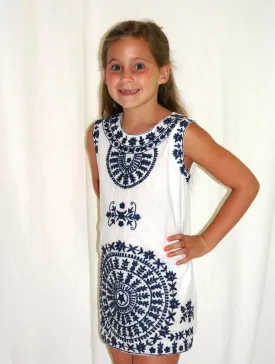 The Celia Embroidered Shift Dress for Girls