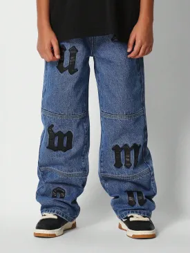 Tween Girls Jean With Letter Embroidery