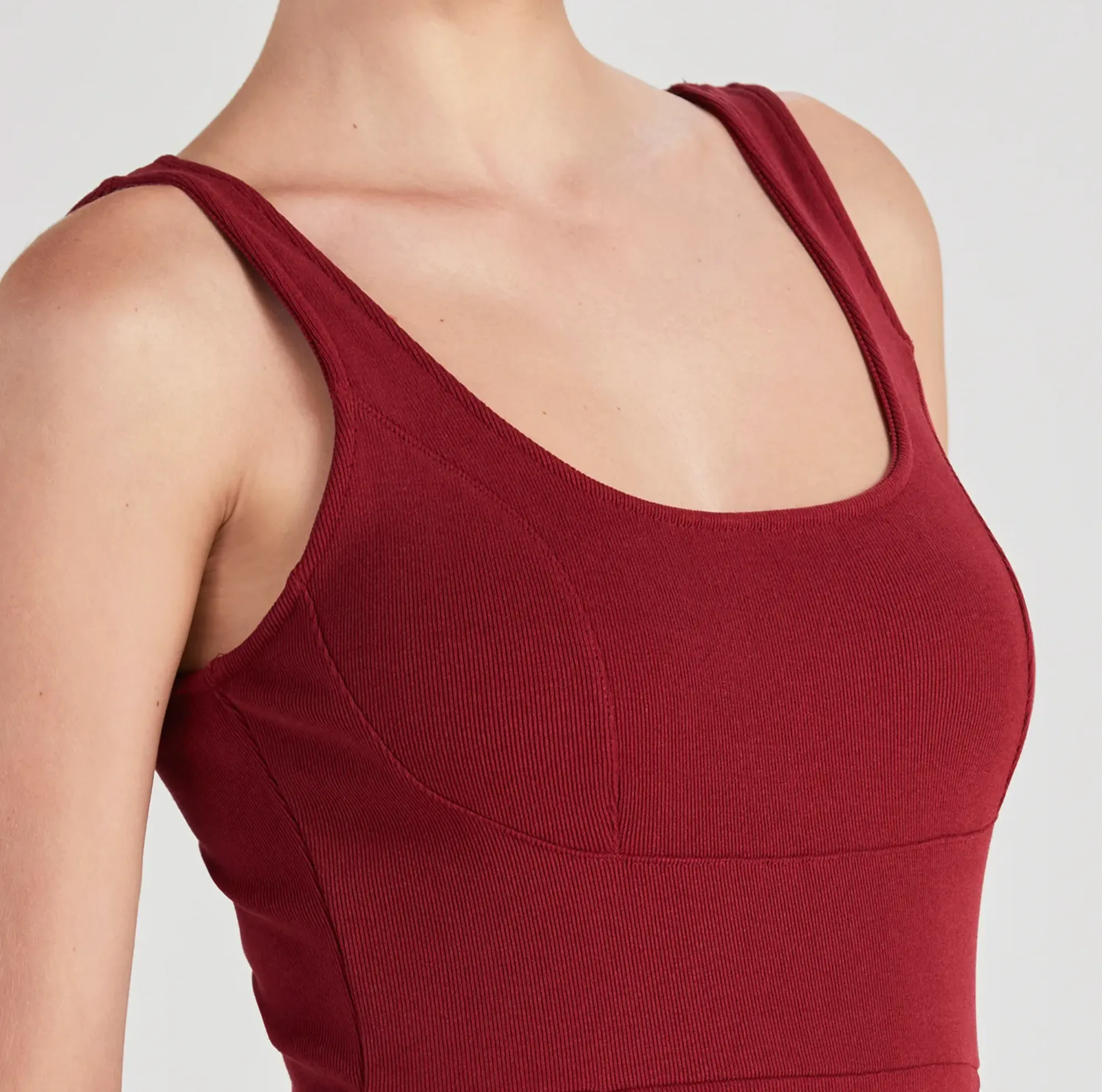 U Neckline Midi Dress