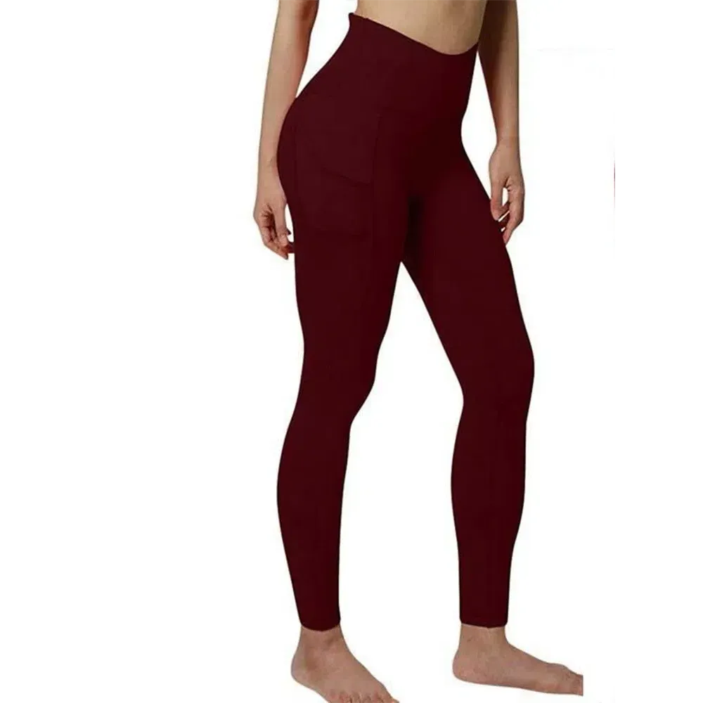 Women Seamless High Waist Yoga Pants with Pockets for Gym