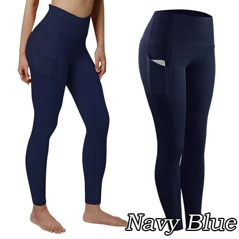 Women Seamless High Waist Yoga Pants with Pockets for Gym