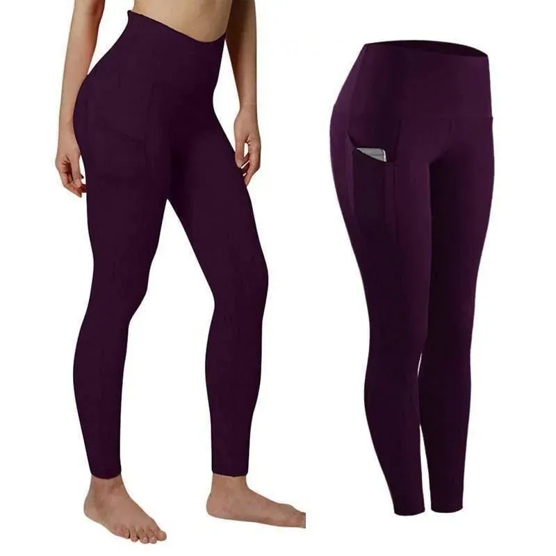 Women Seamless High Waist Yoga Pants with Pockets for Gym