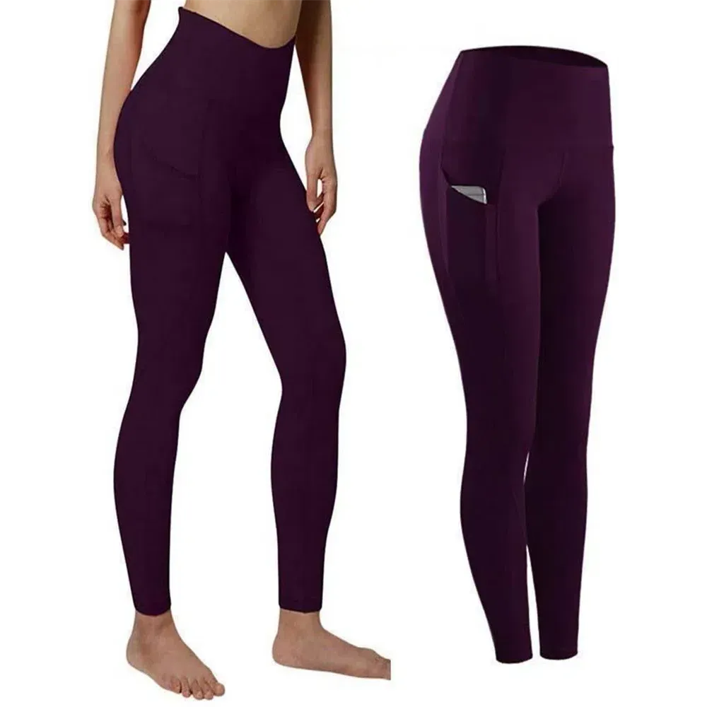 Women Seamless High Waist Yoga Pants with Pockets for Gym