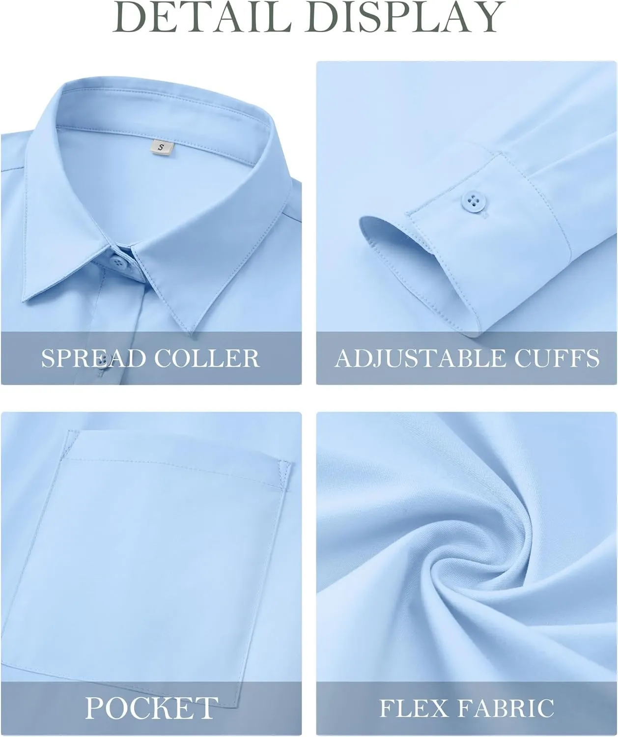 Womens Button Down Shirts Oversized Long Sleeve Shirt Loose Fit Casual Blouse Work Office Top with Pockets
