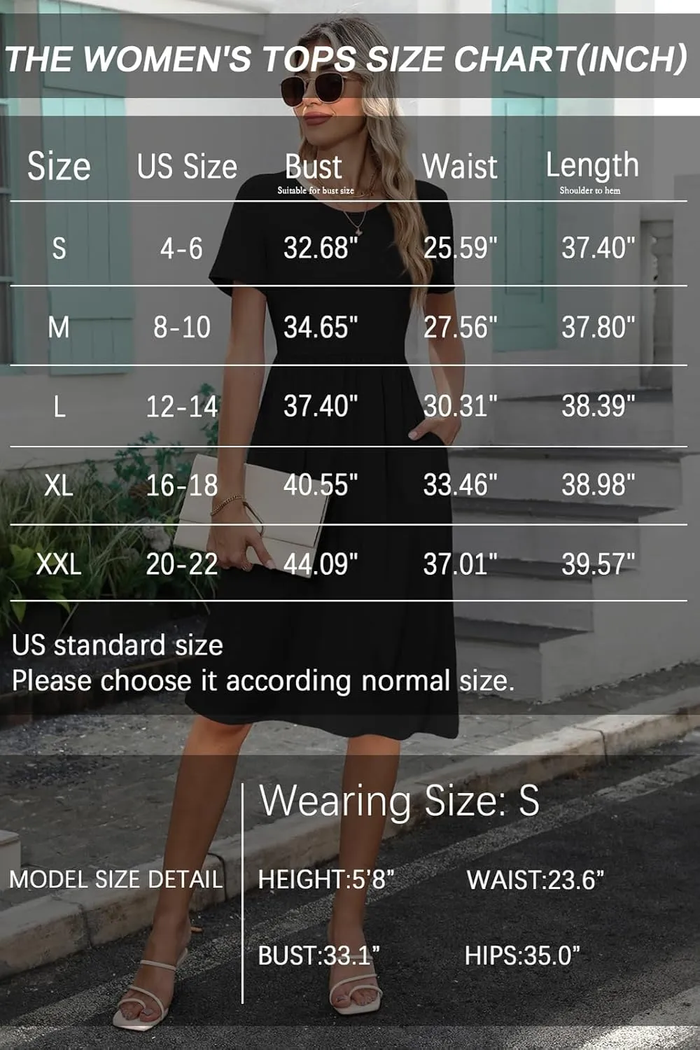 Women's Empire Waist Pleated Dress Flowy Casual Knee Length Short Sleeve Dresses with Pockets 2025