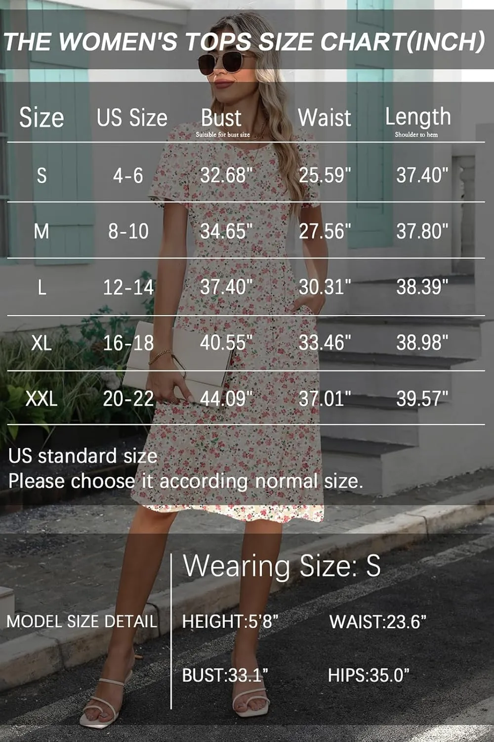Women's Empire Waist Pleated Dress Flowy Casual Knee Length Short Sleeve Dresses with Pockets 2025