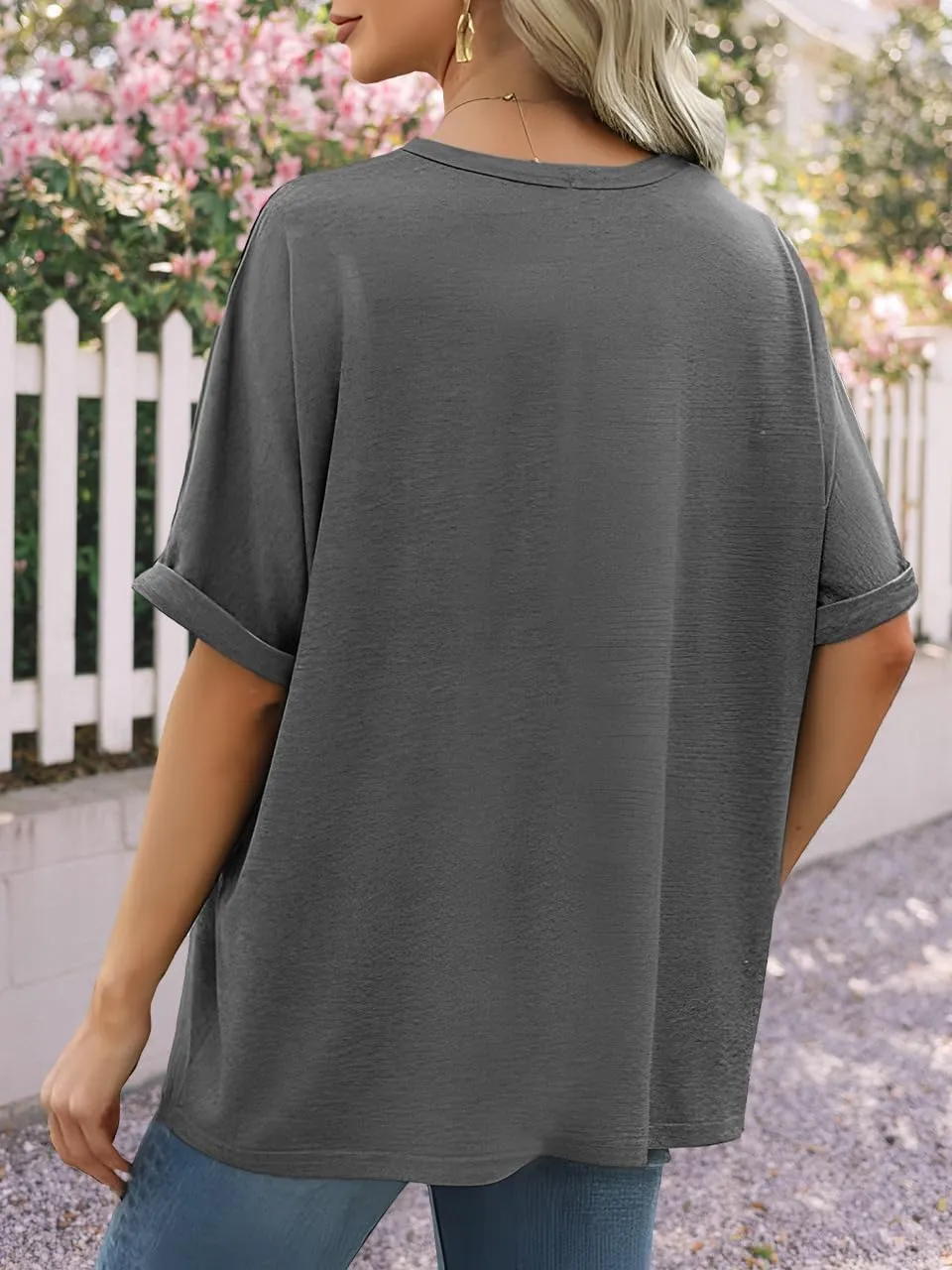 Womens Oversized Graphic Tee Shirt Raglan Sleeve Boho Wildflower Tshirt Summer Baggy Country Music Casual Blouses