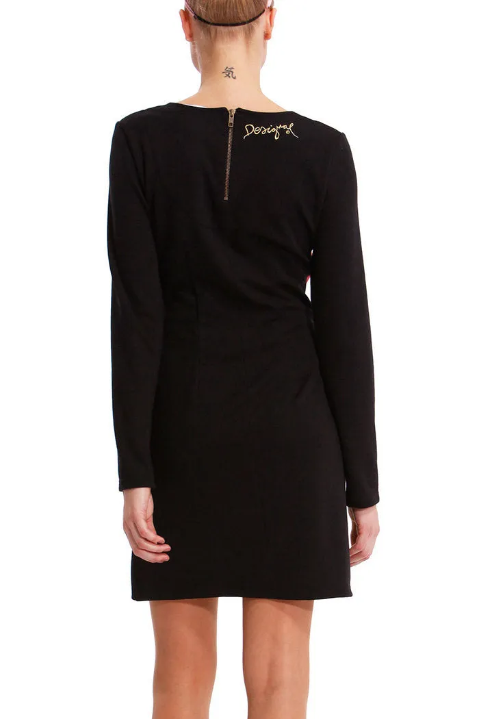 Ymanga Larga A-Line Jersey Dress with Long Sleeves Desigual Style 37V2143